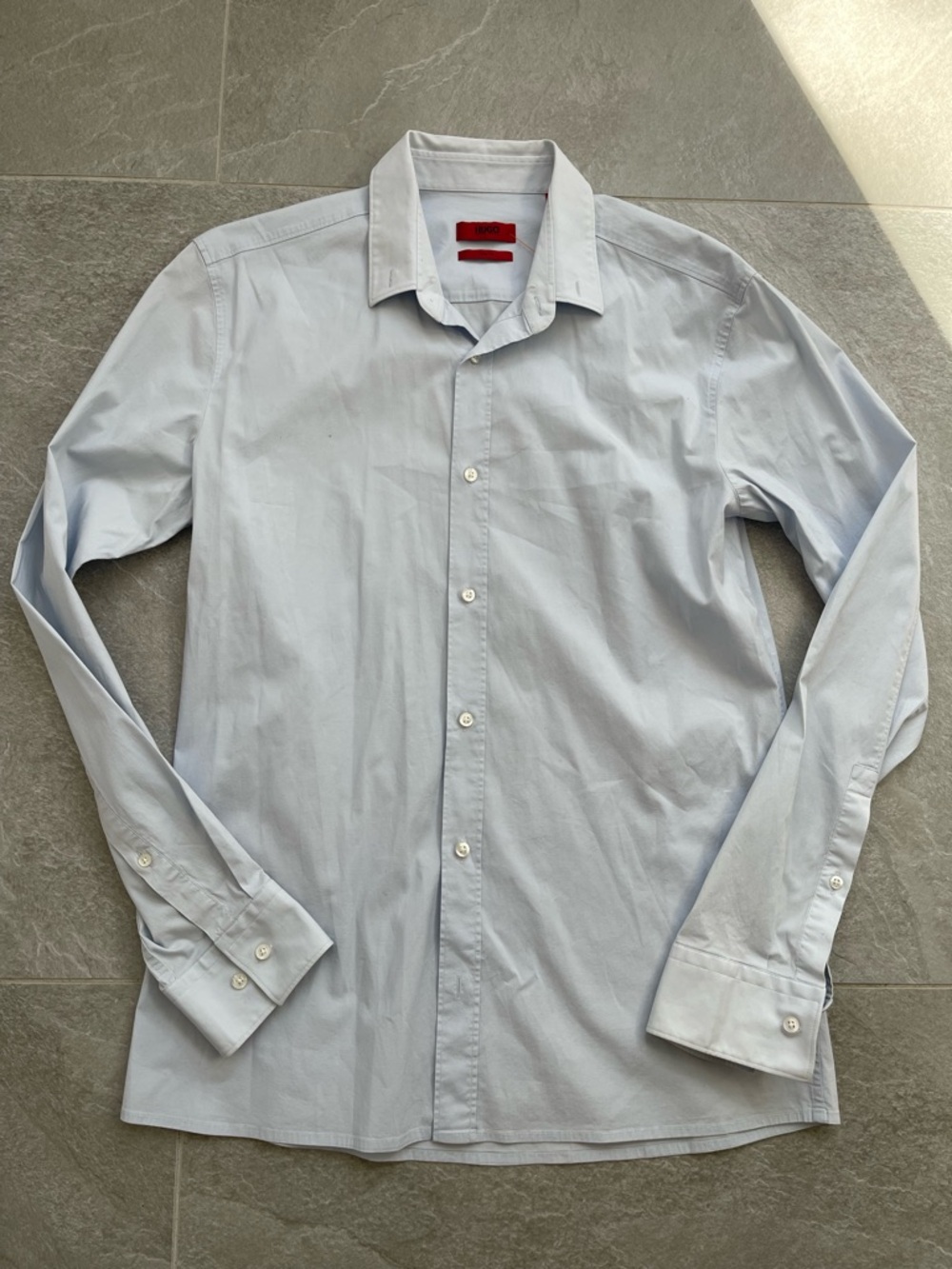 HUGO Light Blue Men's Dress Shirt - Tailored Button-Down